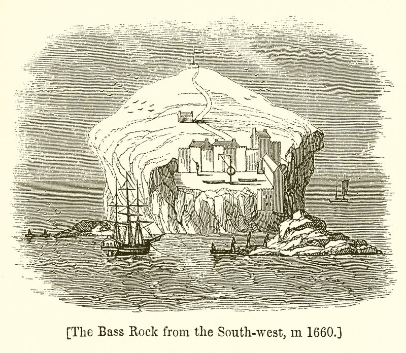 Bass Rock från sydväst, 1660 av English School