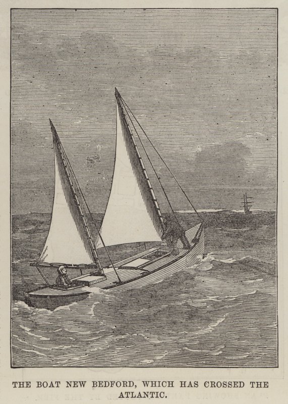 Båten New Bedford, som har korsat Atlanten (gravyr) av English School