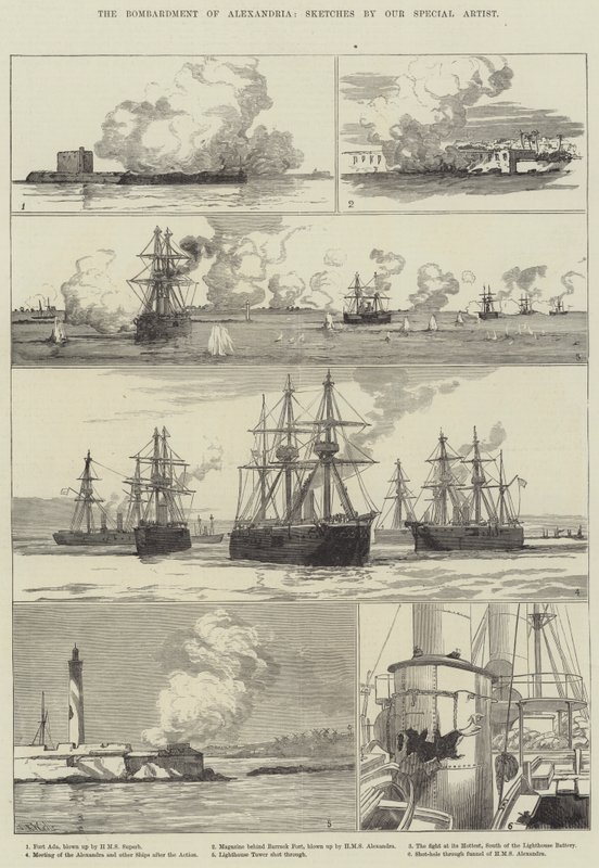 Bombardementet av Alexandria (gravyr) av English School