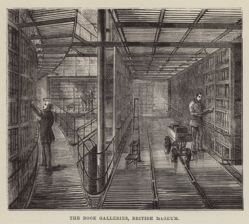 The Book Galleries, British Museum (gravyr) av English School