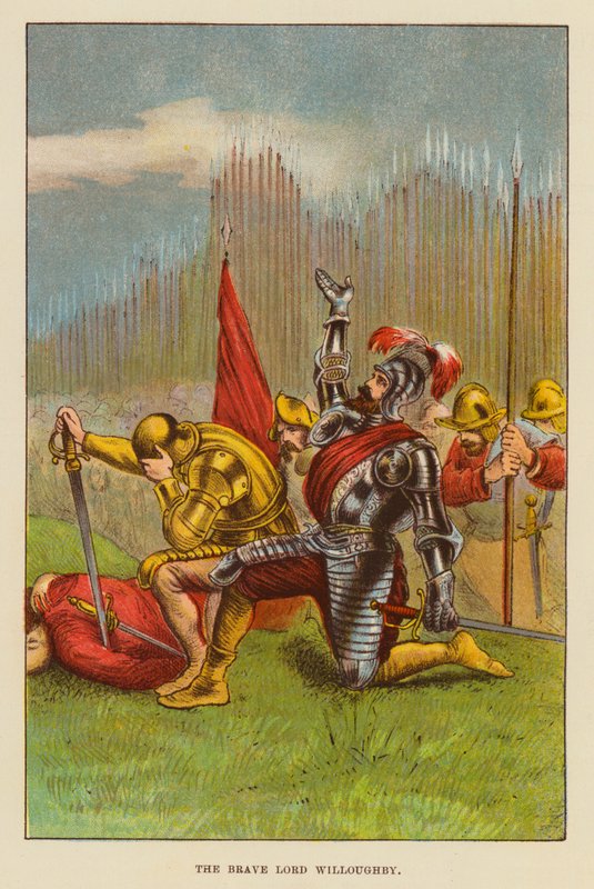 The Brave Lord Willoughby (färg litho) av English School