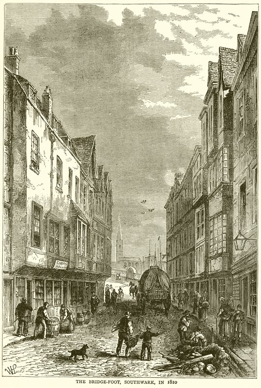 The Bridge-Foot, Southwark, 1810 av English School