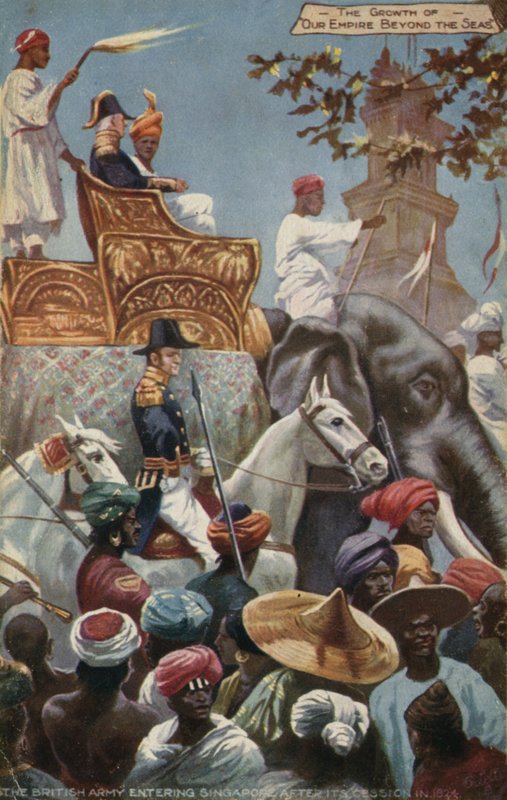 Den brittiska armén gick in i Singapore efter sin cession 1824 av English School