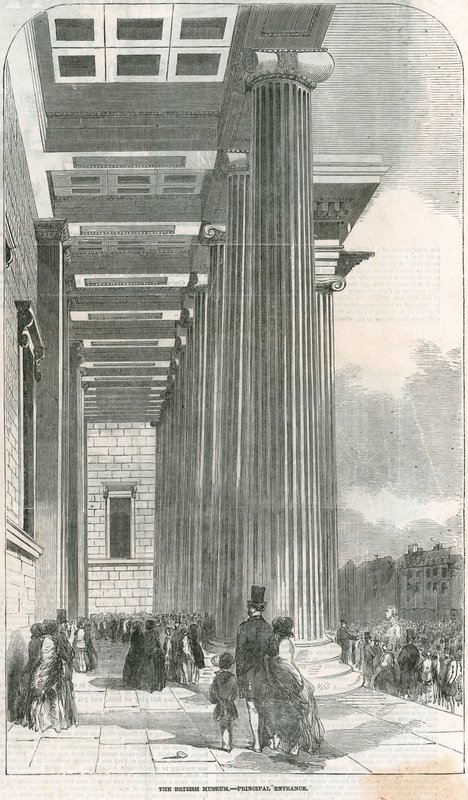 Huvudingången till British Museum av English School