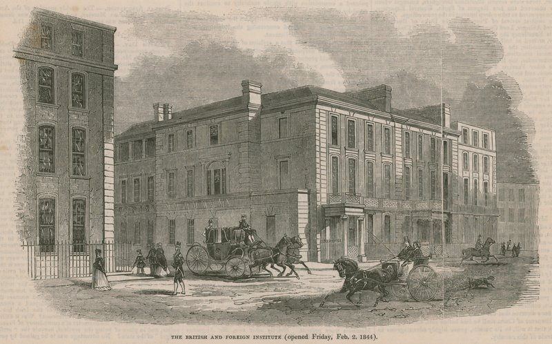 British and Foreign Institute, öppnade fredagen den 2 februari 1844 av English School