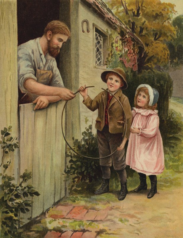 Den trasiga hoopen (chromolitho) av English School