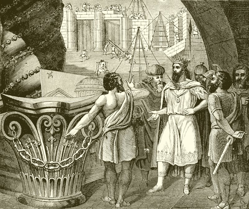 Byggnaden av Salomons tempel av English School