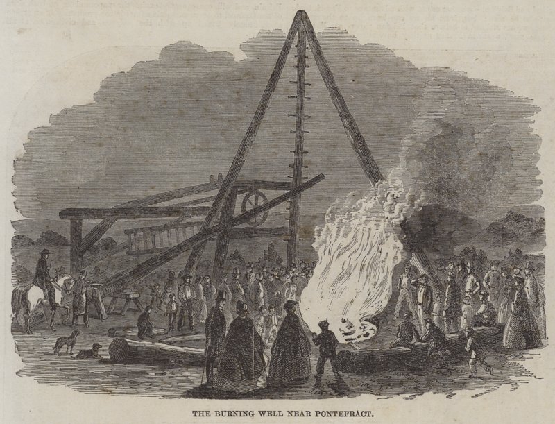 The Burning Well nära Pontefract (gravyr) av English School