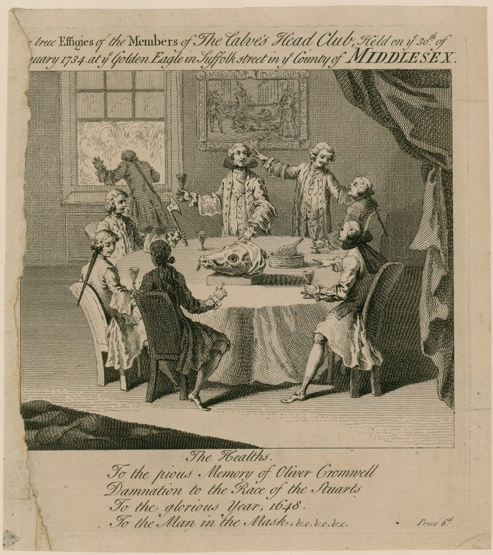 Calves Head Club, som hölls den 30 januari 1734 på Golden Eagle på Suffolk Street av English School
