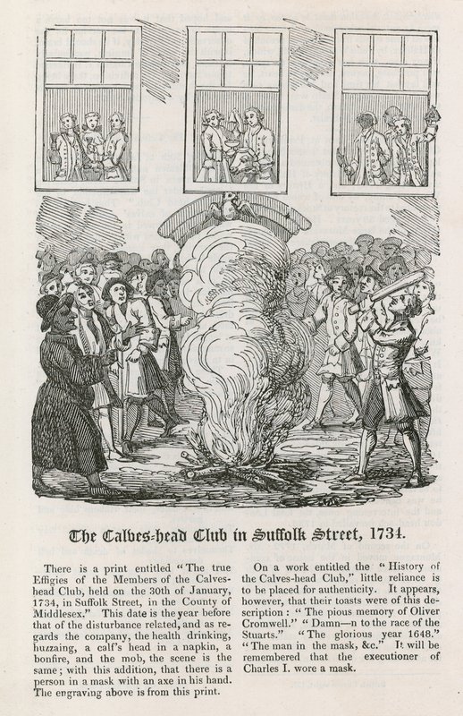 The Calves Head Club på Suffolk Street, 1734 av English School