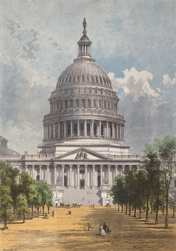 The Capitol, Washington DC (färglitografi) av English School
