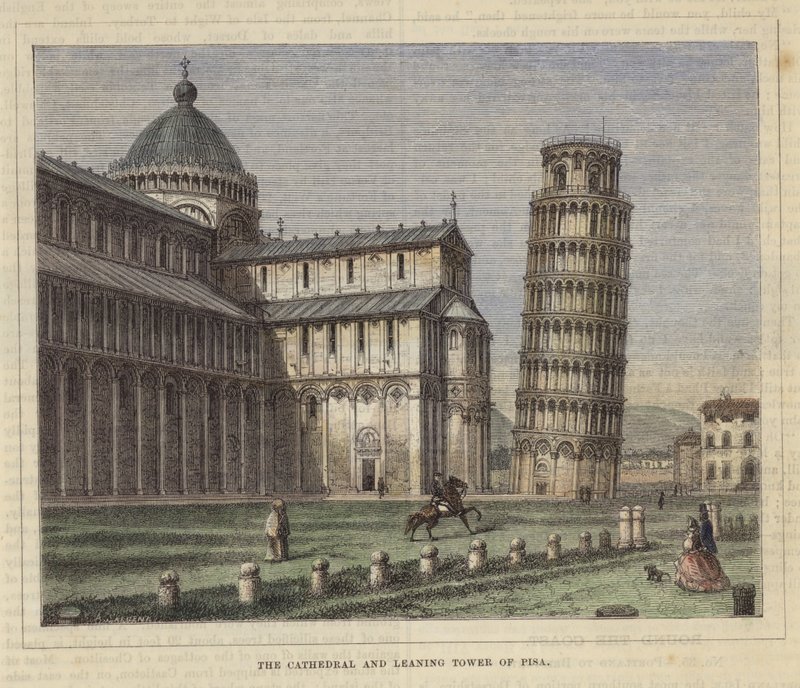 Katedralen och det lutande tornet i Pisa av English School