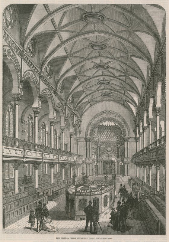 Den centrala judiska synagogan, Great Portland Street, London av English School