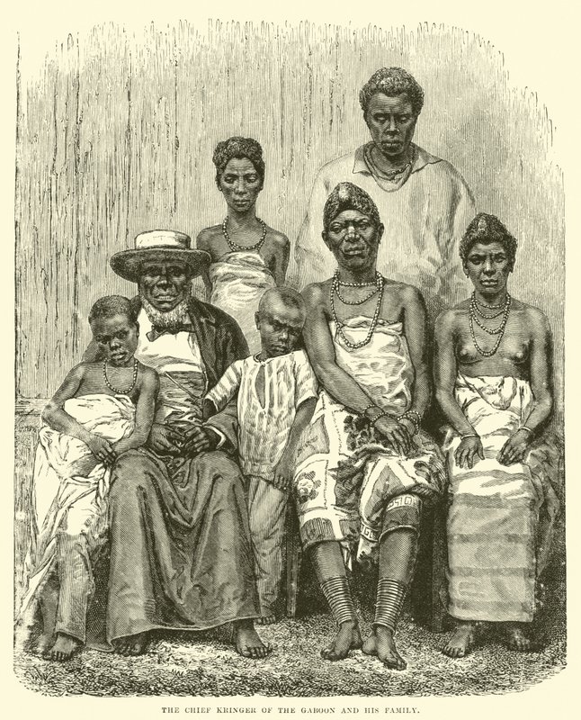 Hövdingen Kringer i Gabon och hans familj av English School