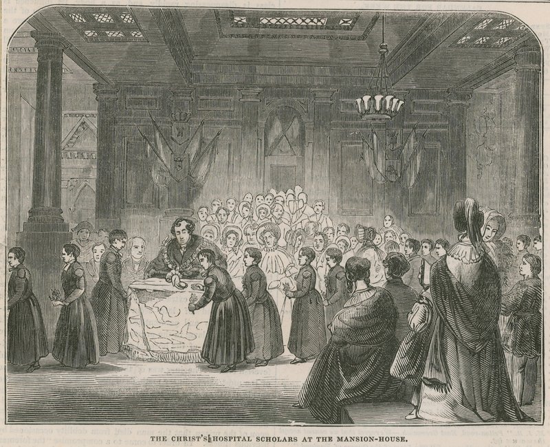 Christs Hospital-forskarna på Mansion House av English School