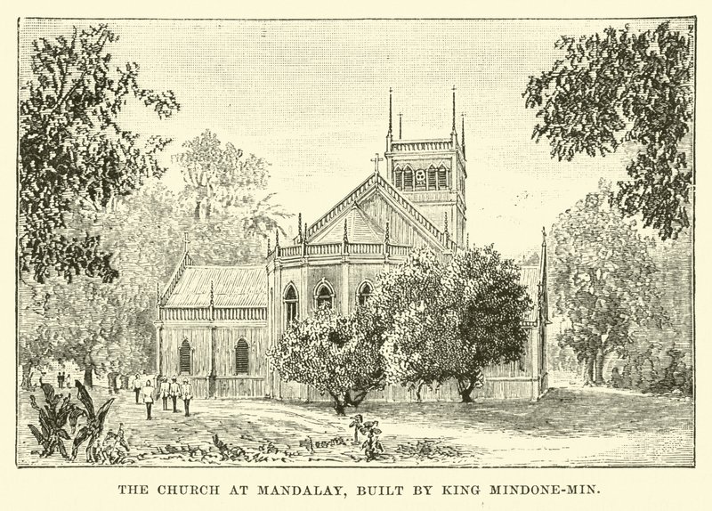 Kyrkan i Mandalay, byggd av kung Mindon-Min av English School