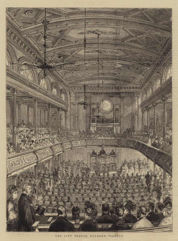 Stadtemplet, Holborn Viaduct (gravyr) av English School