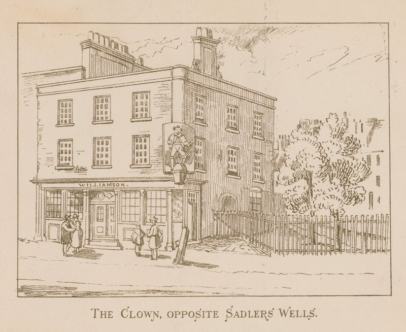 Clownen mittemot Sadlers Wells, London av English School