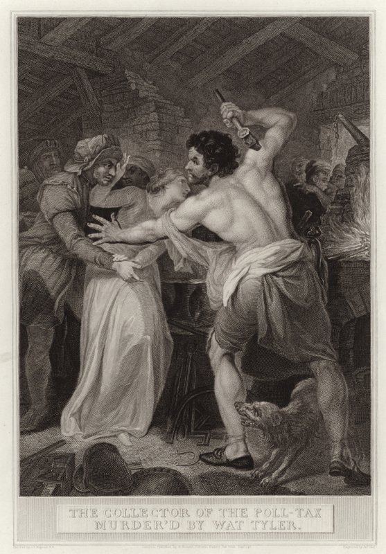 The Collector of the Poll-Tax mördad av Wat Tyler av English School