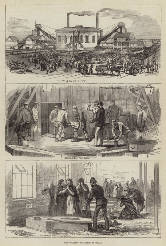 Colliery Explosion at Wigan (gravyr) av English School