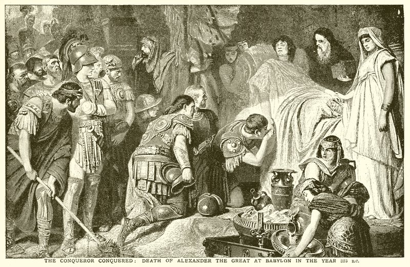 Erövraren erövrad: Alexander den stores död i Babylon år 323 f.Kr. av English School
