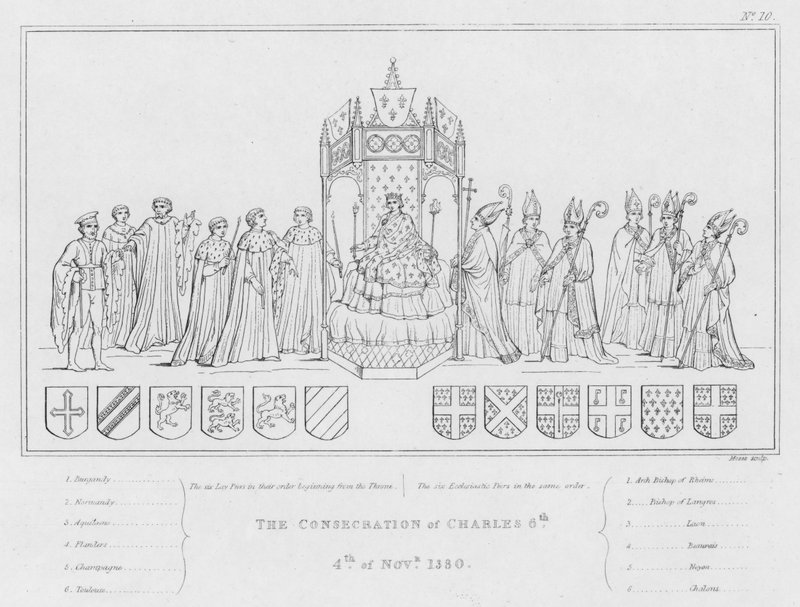 Invigningen av Karl 6, 4 november 1380 (gravyr) av English School