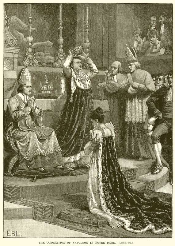 Napoleons kröning i Notre Dame av English School