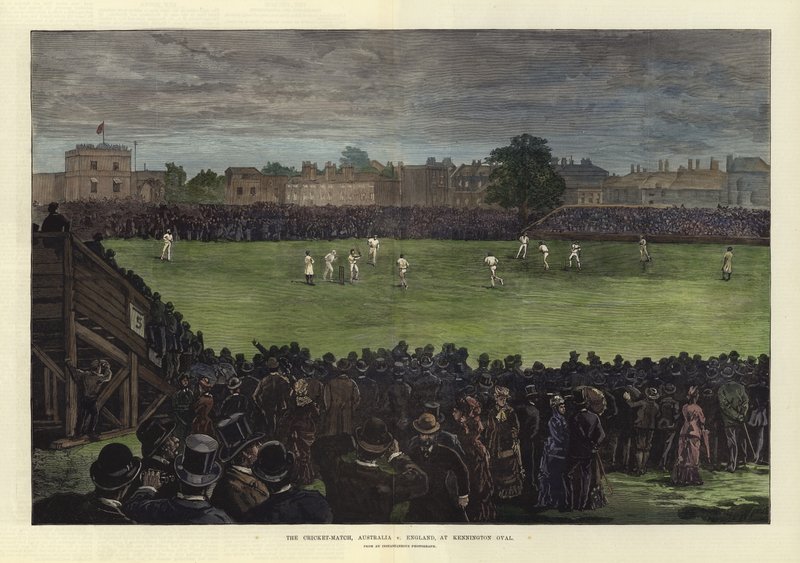 Cricketmatchen, Australien mot England, på Kennington Oval av English School