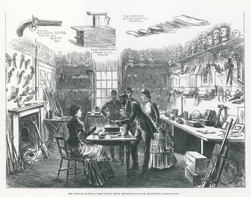 Kriminalmuseet på Convict Office, Metropolitan Police Department, Scotland Yard av English School