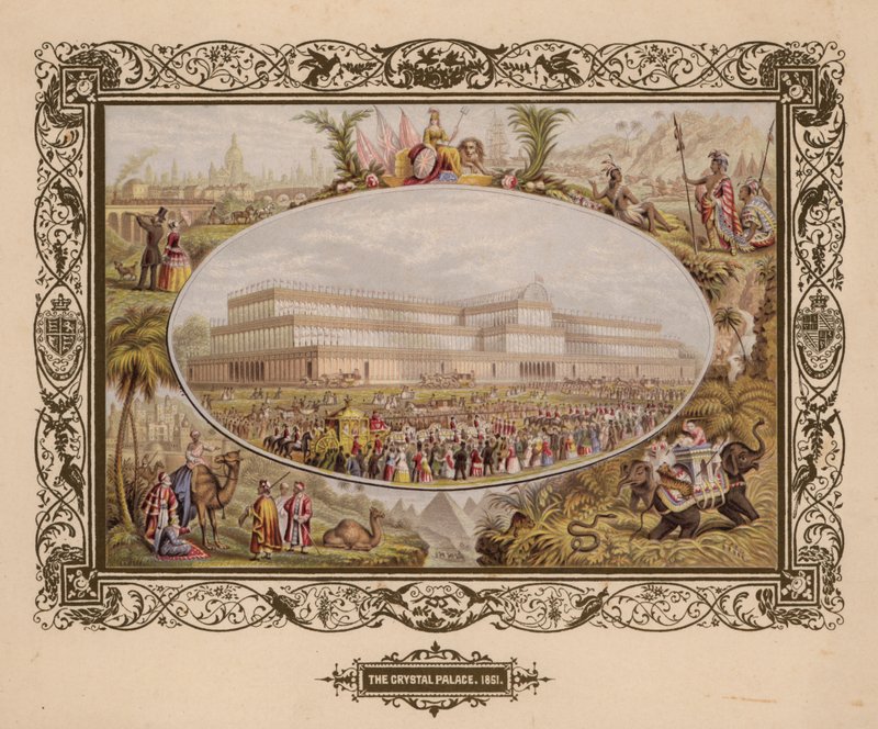 Crystal Palace, 1851, Den stora utställningen, Hyde Park, London. av English School