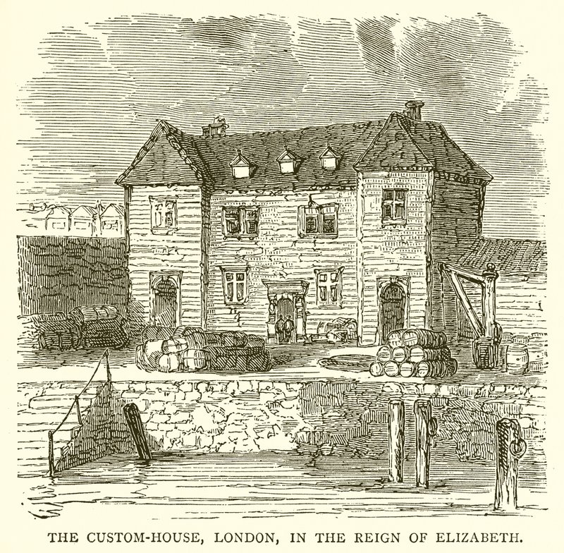 The Custom-House, London, under Elizabeths regeringstid av English School