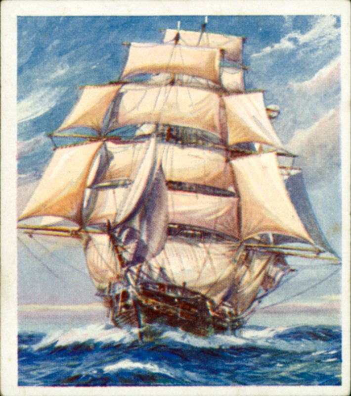 Fartyget "Cutty Sark" (färglitografi) av English School