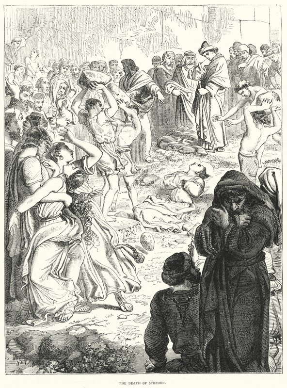 Stephens död (gravyr) av English School
