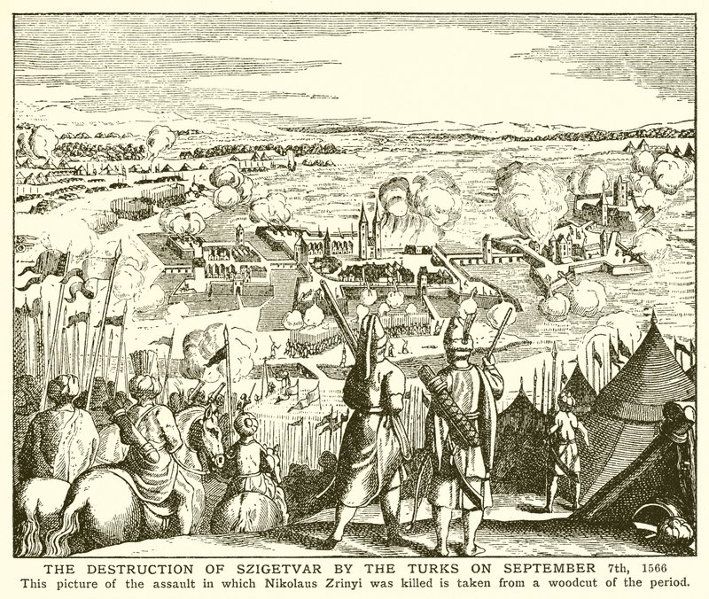 Turkarnas förstörelse av Szigetvar den 7 september 1566 av English School