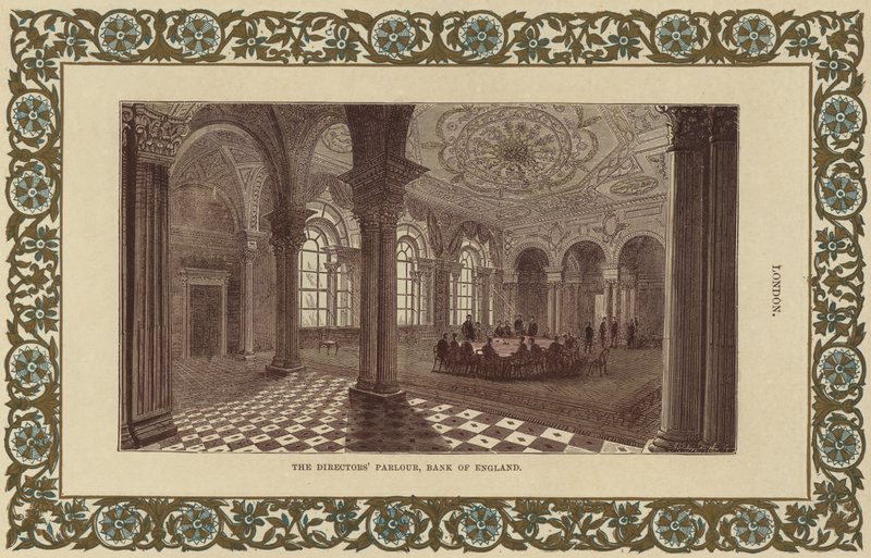 The Directors Parlour i Bank of England (färggravyr) av English School