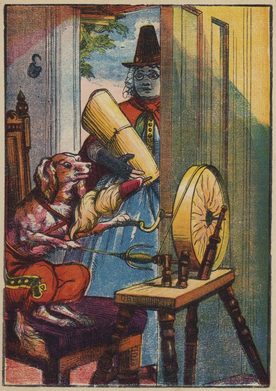 Hunden som snurrar (färglitografi) av English School