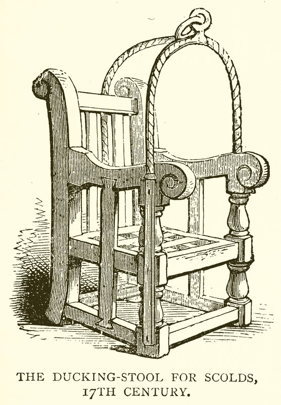 The Ducking-pall for scolds, 1600-talet av English School