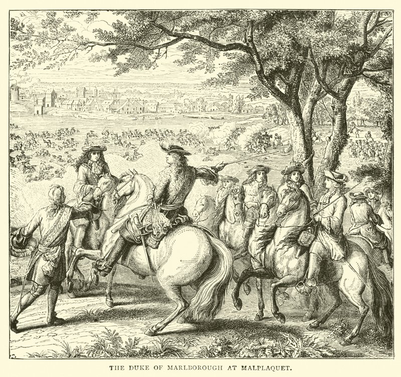 Hertigen av Marlborough vid Malplaquet av English School
