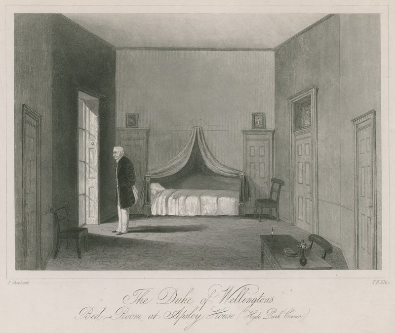The Duke of Wellingtons sovrum på Apsley House, Hyde Park Corner av English School