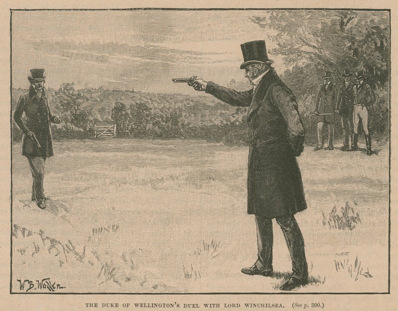 Duke of Wellingtons duell med Lord Winchilsea av English School