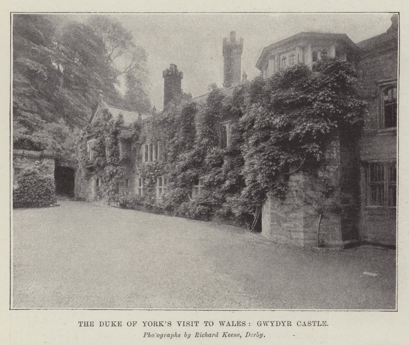Hertigen av Yorks besök i Wales, Gwydyr Castle (gravyr) av English School