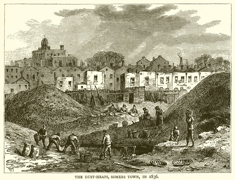 The Dust-Heaps, Somers Town, 1836 av English School