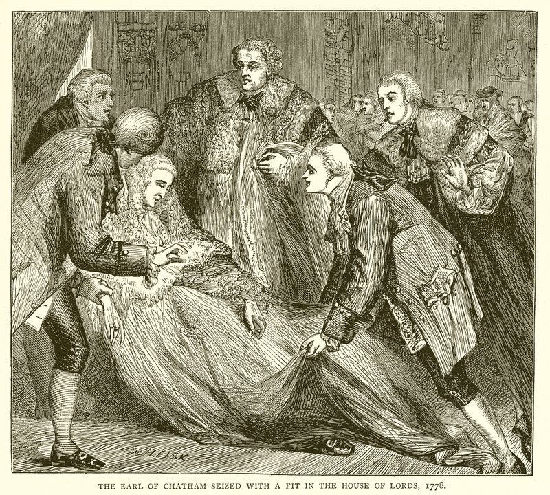 The Earl of Chatham Seized with a Fit in the House of Lords, 1778 av English School