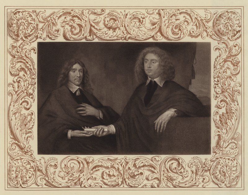 The Earl of Lauderdale (till höger) och The Earl of Lanark (efteråt den andre hertigen av Hamilton) (litho) av English School
