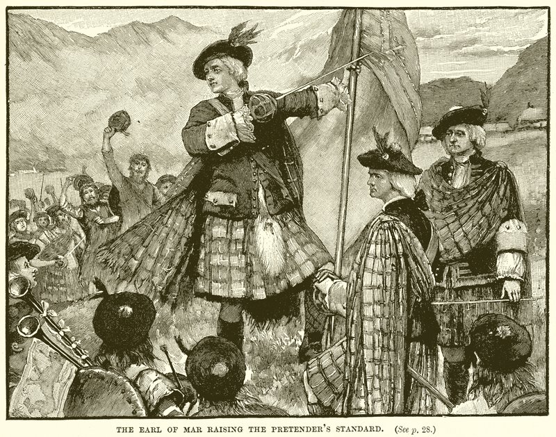 Earl of Mar höjer Pretenders Standard av English School