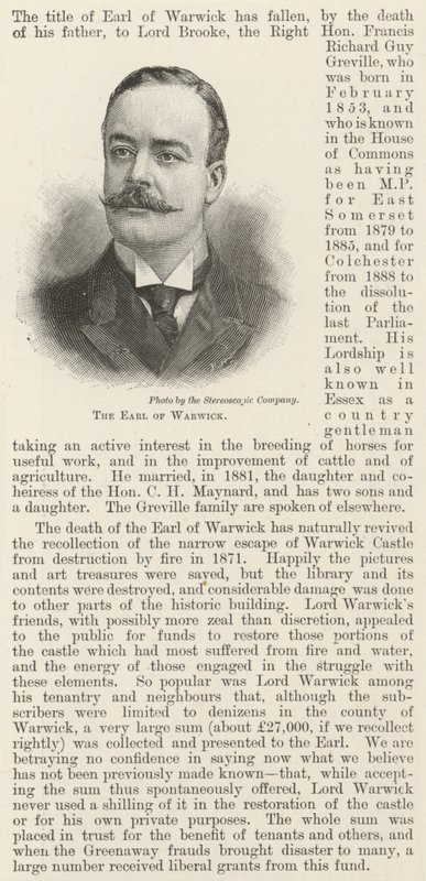 The Earl of Warwick (gravyr) av English School