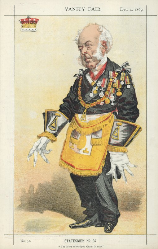 The Earl of Zetland, The Most Worshipful Grand Master, 4 december 1869, Vanity Fair-tecknad film av English School