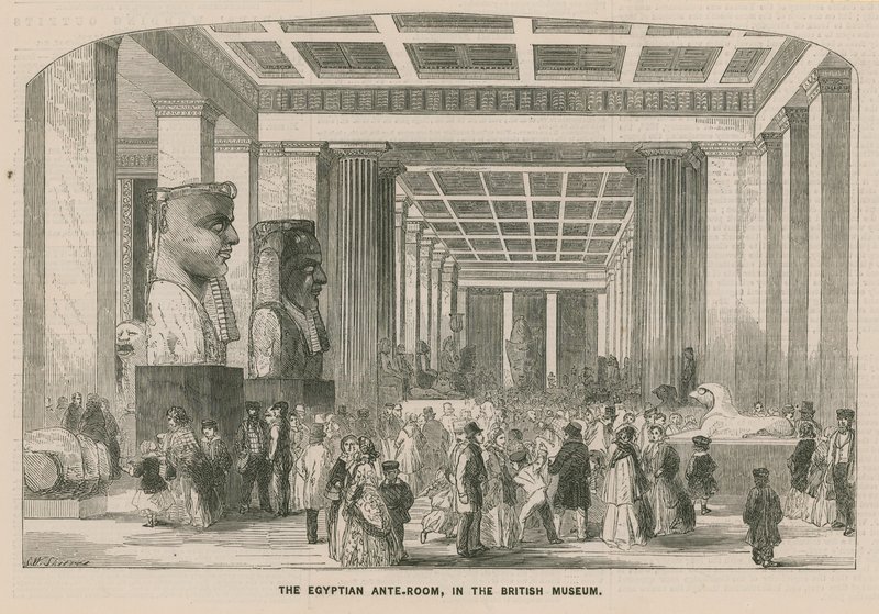 Det egyptiska Ante-rummet i British Museum av English School