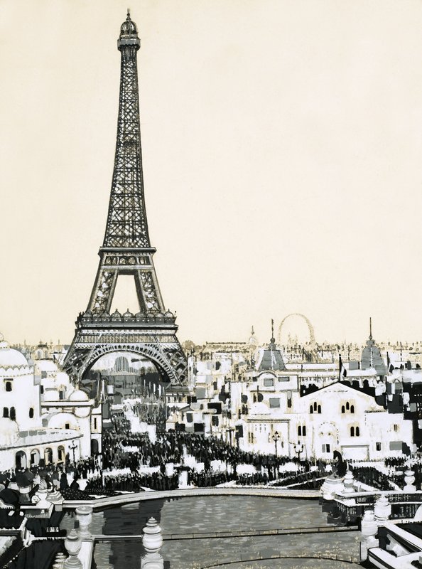 Eiffeltornet dominerar Paris skyline av English School