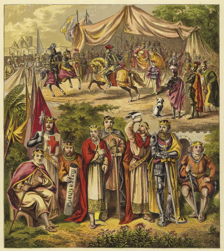 De åtta första Plantagenet-kungarna; King Henry II, King Richard I, King John, King Henry III, King Edward I, King Edward II, King Edward III, King Richard II av English School